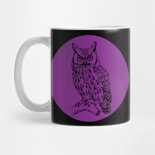 Halloween Owl, Portents, Omens, Signs, and Fortunes - Purple and Black Style Mug